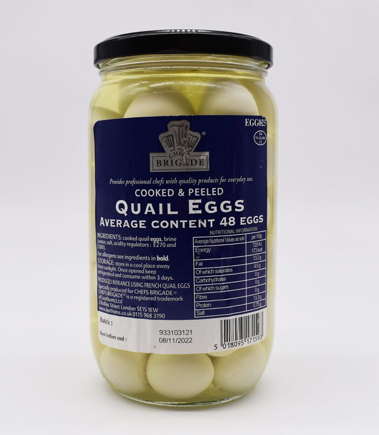 Buy Chefs Brigade Quail Eggs Cooked Peeled From Leathams Online Food